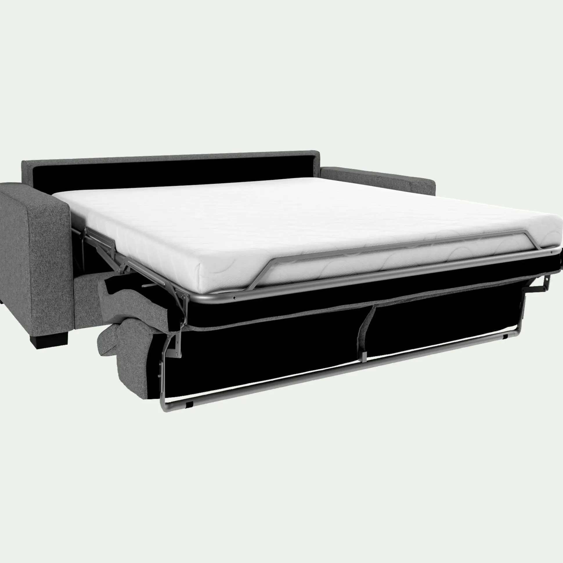 Canapé 3 places convertible en tissu avec accoudoirs 20cm - gris