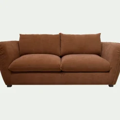 Canapé 3 places convertible en tissu Nature - brun rustrel