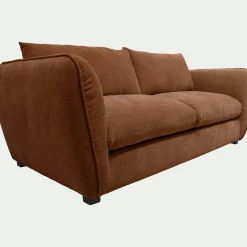 Canapé 3 places convertible en tissu Nature - brun rustrel