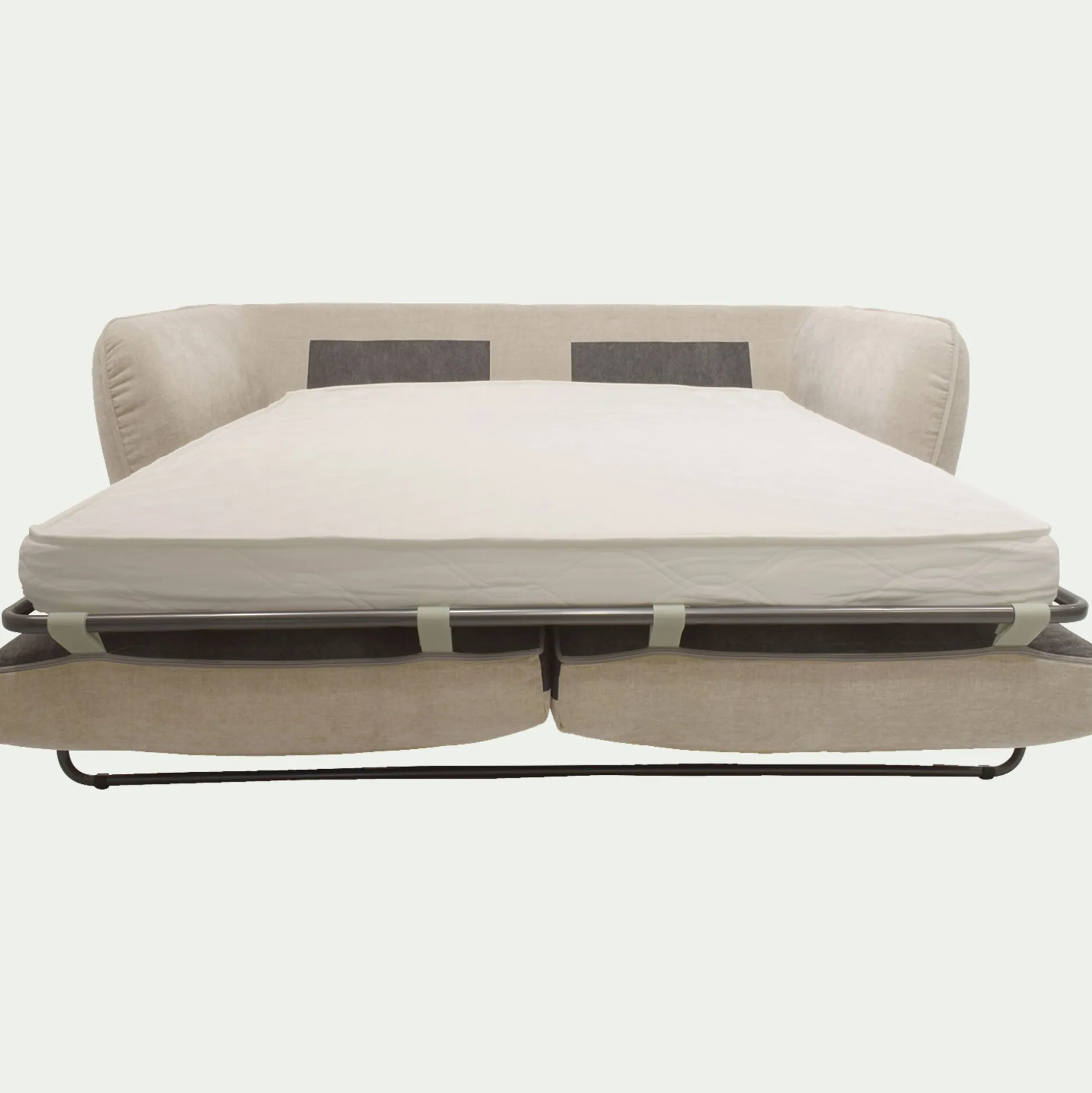 Canapé 3 places convertible en tissu Nature - blanc écru