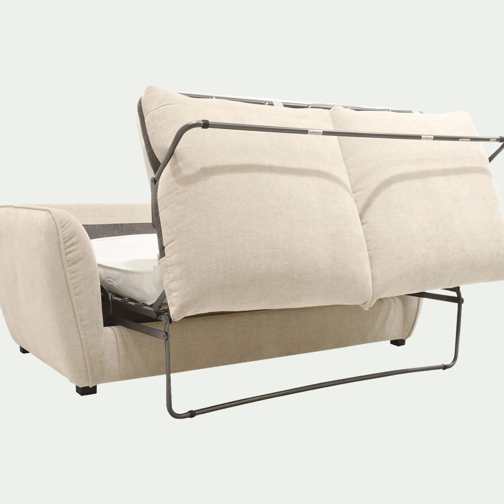 Canapé 3 places convertible en tissu Nature - blanc écru
