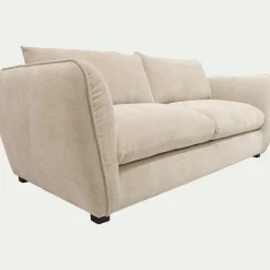 Canapé 3 places convertible en tissu Nature - blanc écru