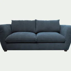 Canapé 3 places convertible en tissu Nature - bleu
