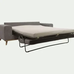 Canapé 3 places convertible en tissu Storm - gris moyen