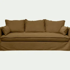 Canapé 4 places convertible en tissu wind - bronze
