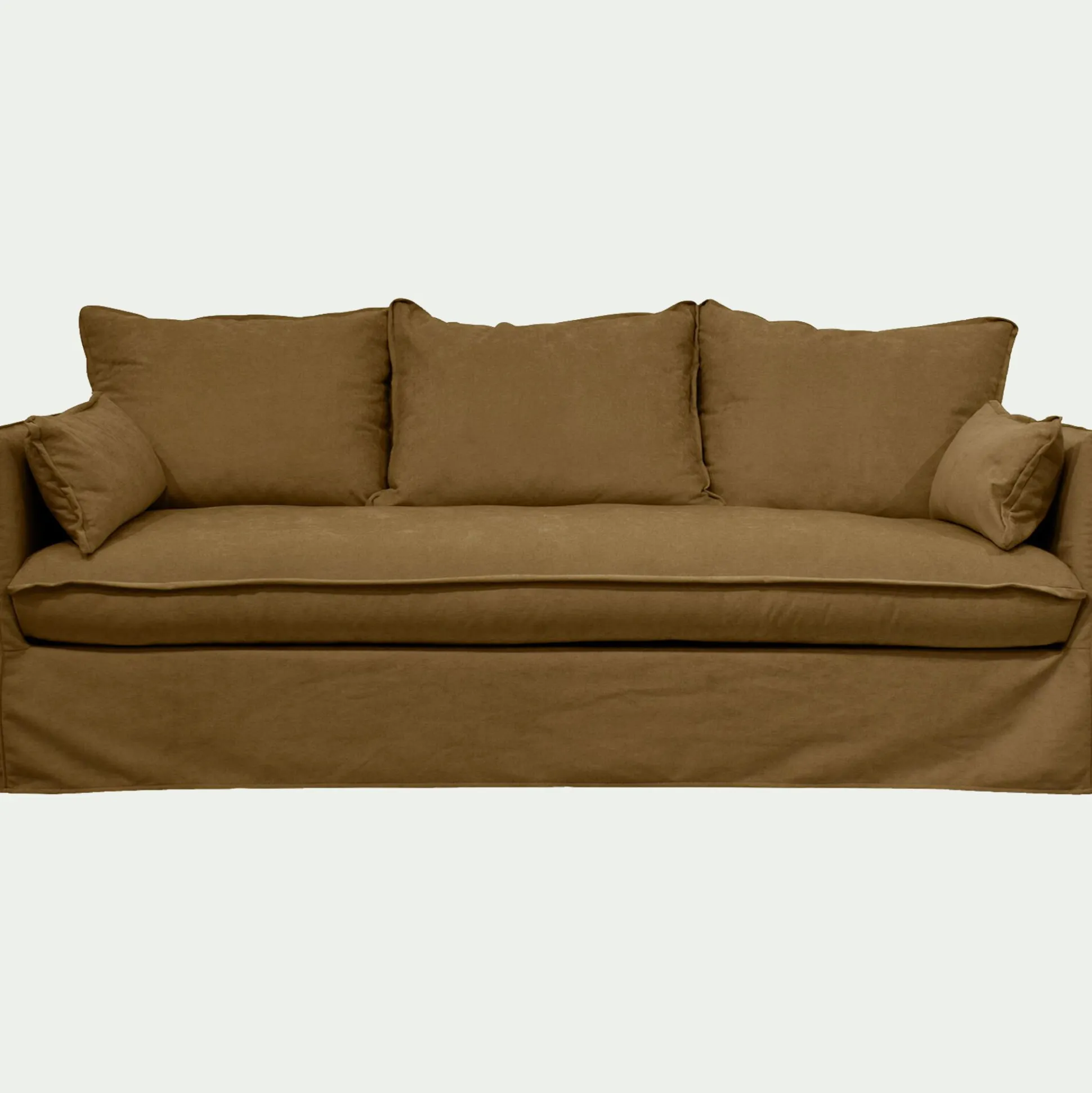 Canapé 4 places convertible en tissu wind - bronze