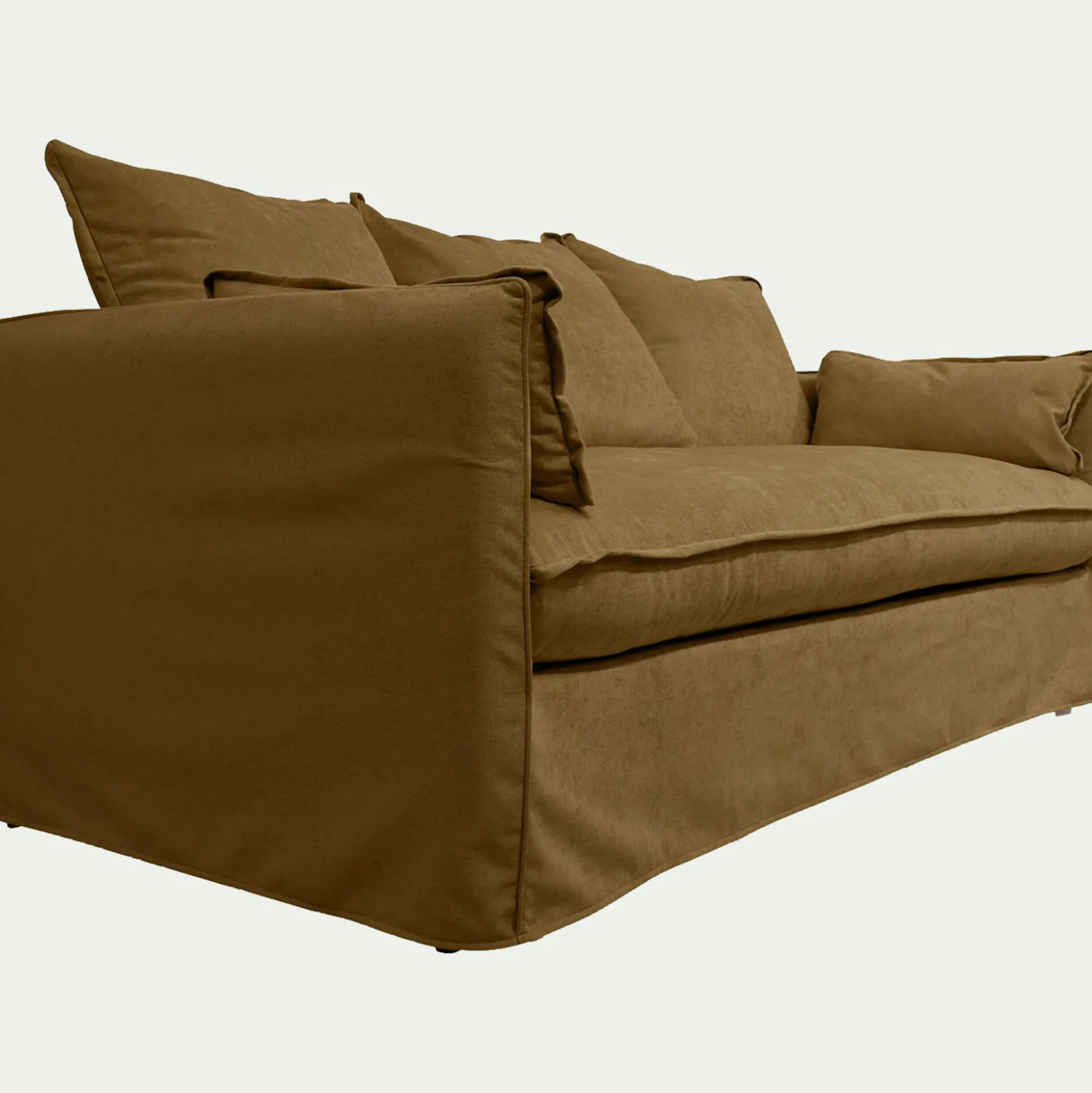 Canapé 4 places convertible en tissu wind - bronze