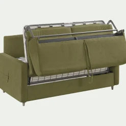 Canapé 3 places convertible en tissu Sogno densité 35kg/m3 - vert cèdre