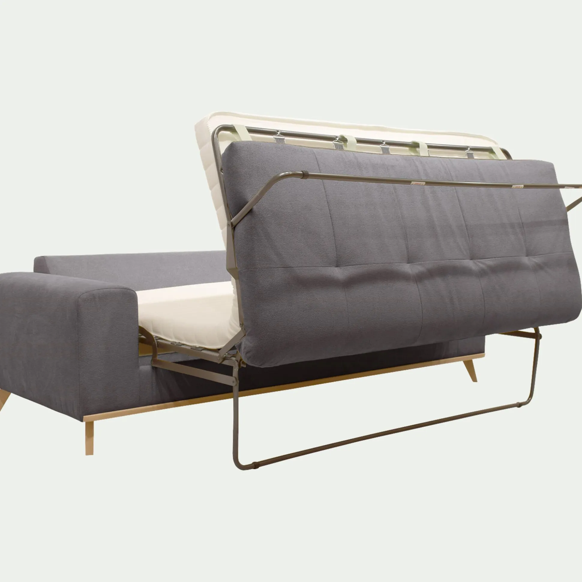 Canapé 4 places convertible en tissu Crown - gris restanque