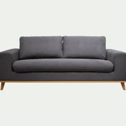 Canapé 3 places convertible en tissu Cosmo - gris anthracite