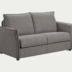 Canapé 3 places convertible en tissu Stella avec matelas densité 25kg/m3 - gris anthracite