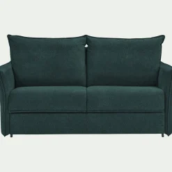 Canapé 3 places convertible en tissu avec matelas densité 25kg/m3 - bleu