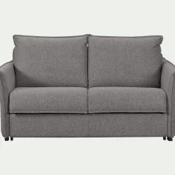 Canapé 3 places convertible en tissu Sogno avec matelas densité 35kg/m3 - gris anthracite