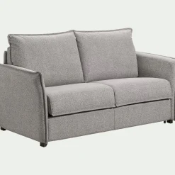 Canapé 3 places convertible en tissu Stella avec matelas densité 25kg/m3 - gris moyen