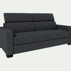 Canapé 3 places convertible en tissus pop avec accoudoirs 15cm - gris anthracite