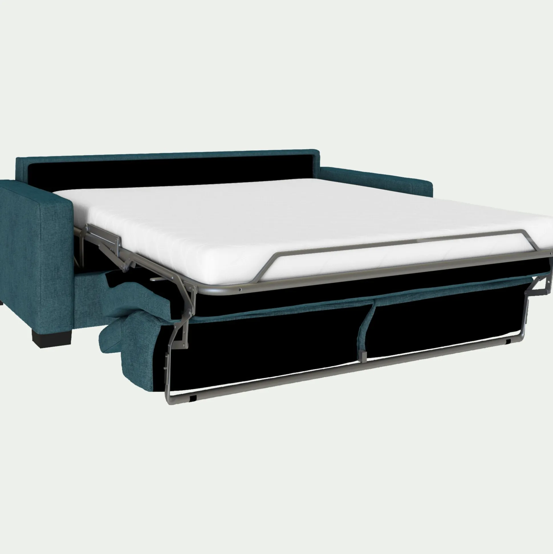 Canapé 3 places convertible en tissu monclar avec accoudoirs 15cm - bleu niolon