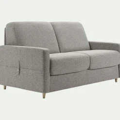 Canapé 4 places convertible en tissu matelas densité 25kg/m3 - gris