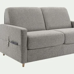 Canapé 4 places convertible en tissu matelas densité 25kg/m3 - gris