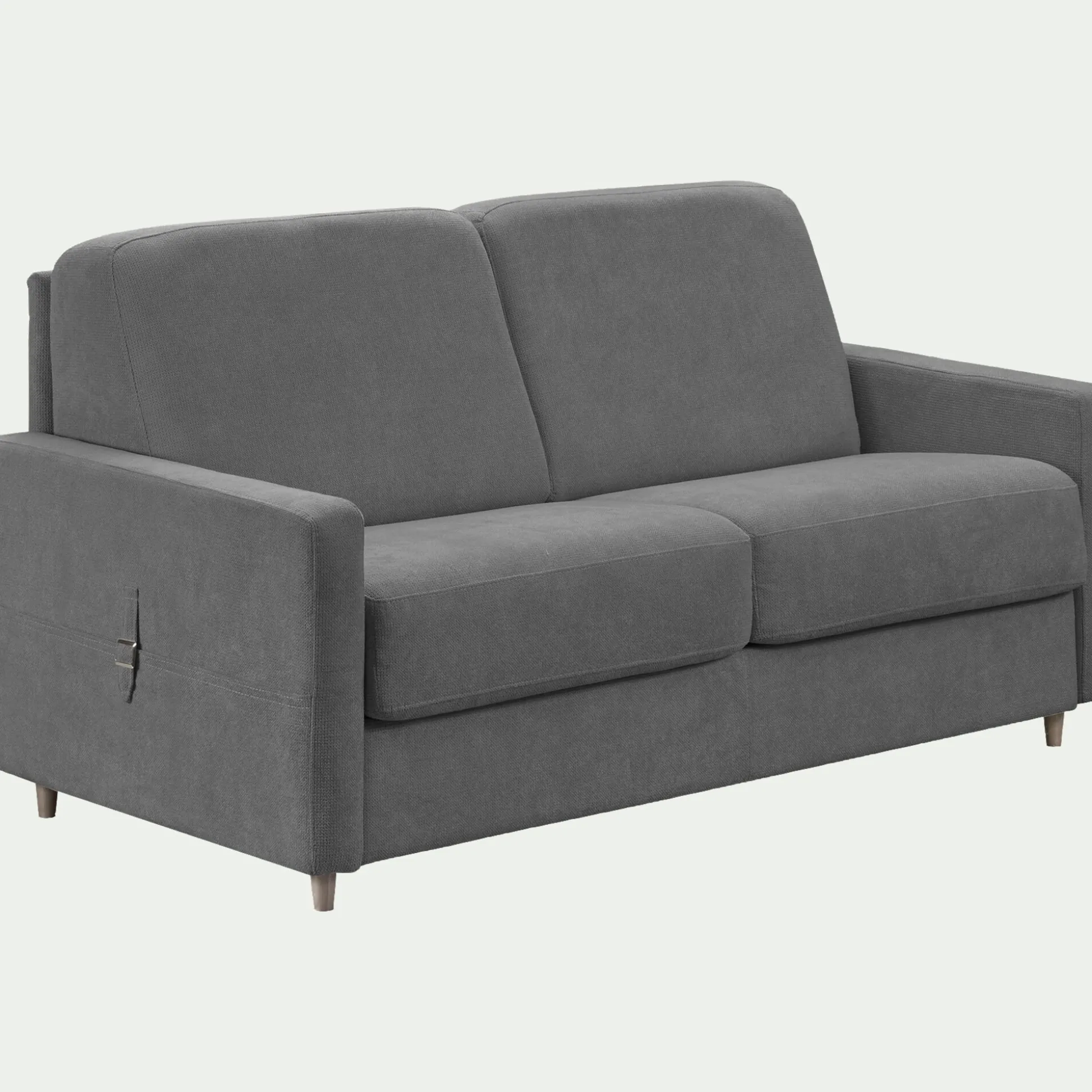 Canapé 3 places convertible en tissu Stella densité 25kg/m3 - gris restanque