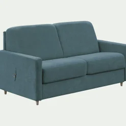 Canapé 4 places convertible en tissu Stella densité 25kg/m3 - bleu