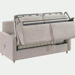 Canapé 3 places convertible en tissu Stella densité 25kg/m3 - beige roucas