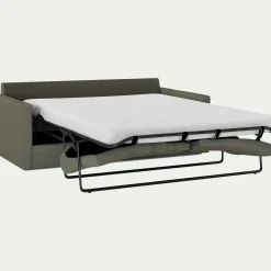 Canapé 3 places convertible en tissu - vert cèdre