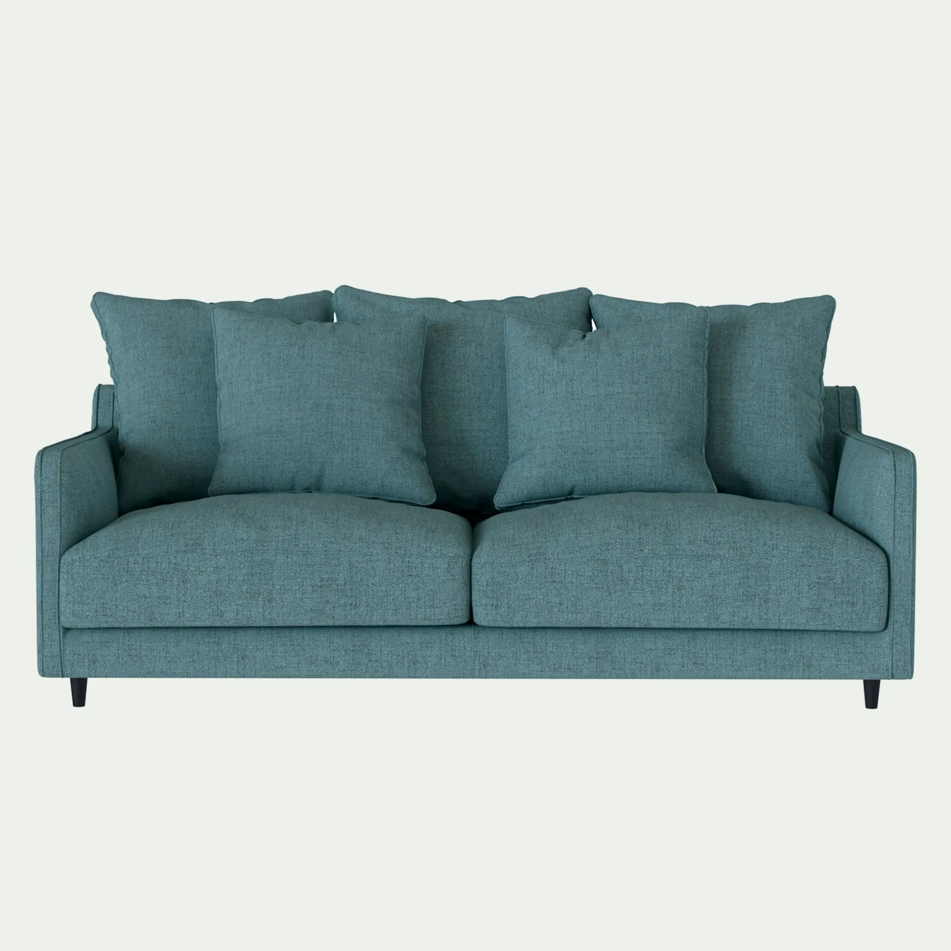 Canapé 3 places convertible en tissu - bleu niolon