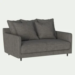 Canapé 2 places convertible en tissu - gris restanque