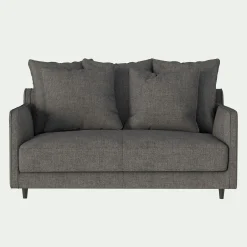 Canapé 2 places convertible en tissu - gris restanque