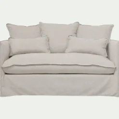Canapé 2 places convertible en tissu wind - beige alpilles