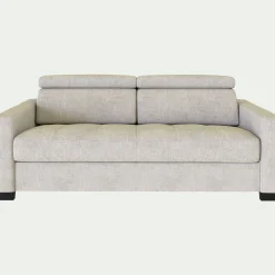 Canapé 2 places convertible en tissu monclar avec accoudoirs 15cm - beige roucas