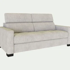 Canapé 2 places convertible en tissu monclar avec accoudoirs 15cm - beige roucas