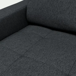 Canapé 2 places convertible en tissu pop avec accoudoirs 15cm - gris anthracite