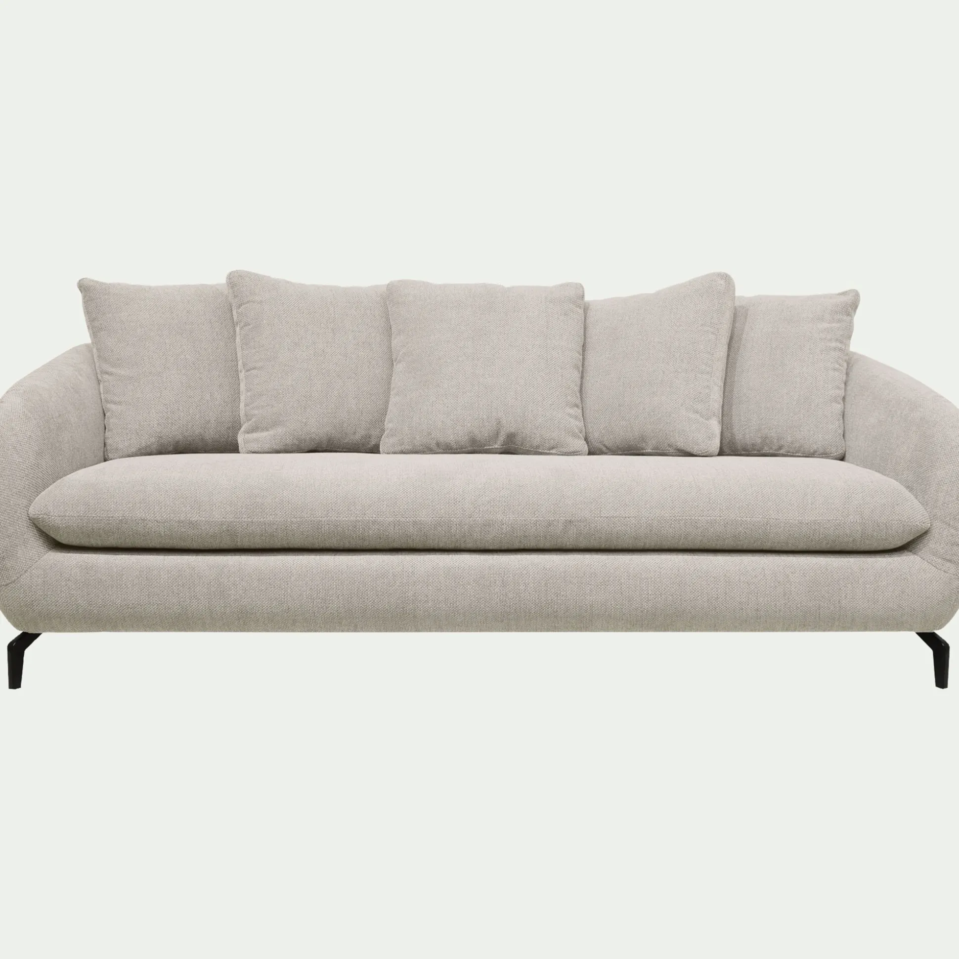 Canapé 3 places convertible en tissu tramé - beige roucas