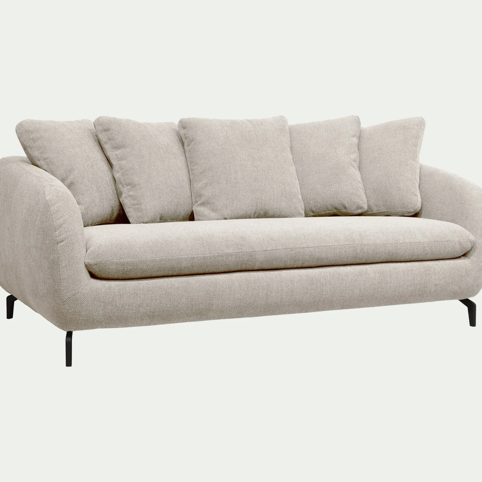 Canapé 3 places convertible en tissu tramé - beige roucas