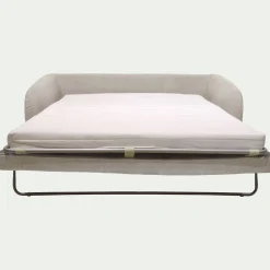 Canapé 3 places convertible en tissu tramé - beige roucas