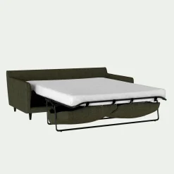 Canapé 3 places convertible en tissu - vert cèdre
