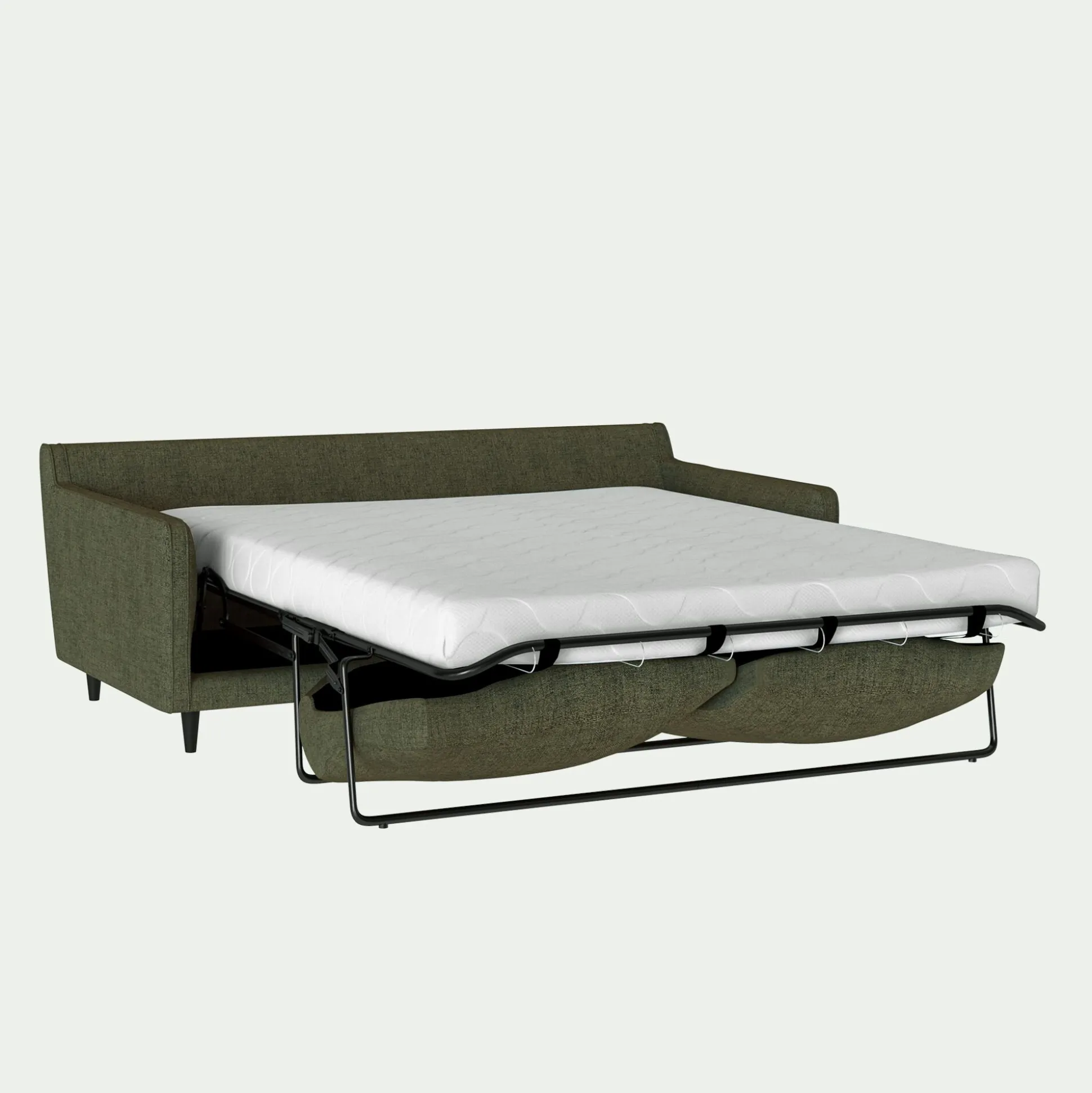 Canapé 3 places convertible en tissu - vert cèdre