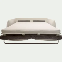 Canapé 3 places convertible en tissu Raven - blanc écru