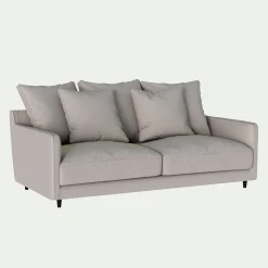 Canapé 3 places convertible en tissu - gris borie