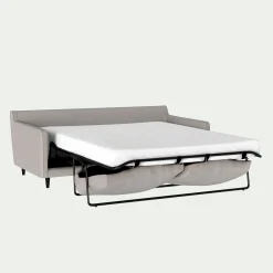 Canapé 3 places convertible en tissu - gris borie