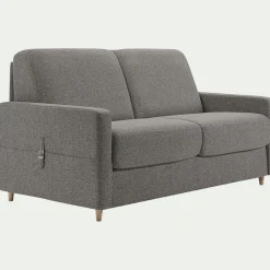Canapé 3 places convertible en tissu matelas densité 35kg/m3 - gris anthracite
