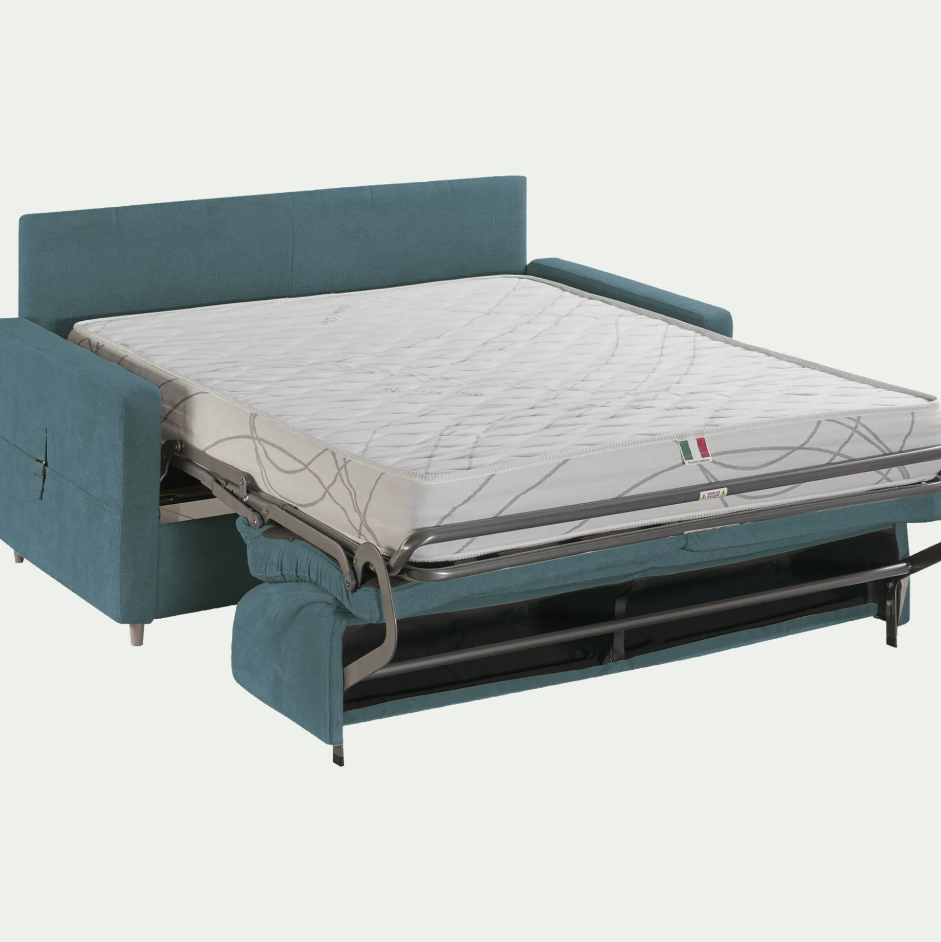 Canapé 3 places convertible en tissu Sogno densité 35kg/m3 - bleu