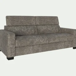 Canapé 3 places convertible en tissu genesis avec accoudoirs 20cm - beige alpilles