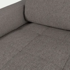 Canapé 3 places convertible en tissu pop avec matelas Bultex et accoudoirs 20cm - taupe