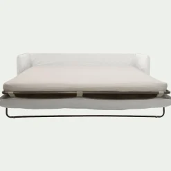 Canapé 4 places convertible en tissu wind - blanc écru