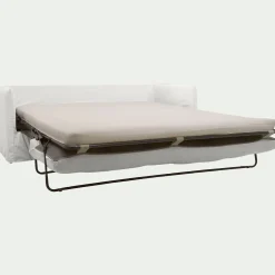 Canapé 4 places convertible en tissu wind - blanc écru