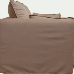 Canapé 4 places convertible en tissu wind - terracotta