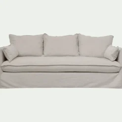 Canapé 4 places convertible en tissu wind - beige alpilles
