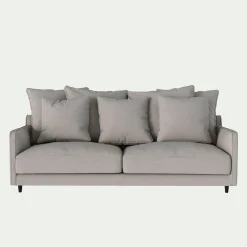 Canapé 4 places convertible en tissu - gris borie